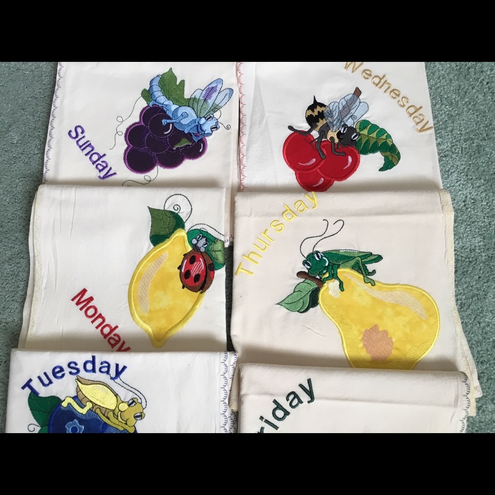 VTG Day Of The Week Dish Towels